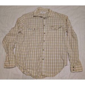 Levis-Mens Size‎ M Classic Standard Fit Western Snap Button Long Sleeve Shirt EE